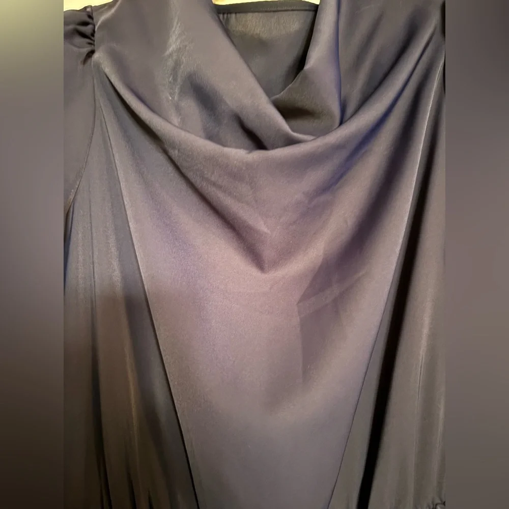 SHEIN Navy Long Sleeve Draped Maxi Dress - Picture 2 of 6